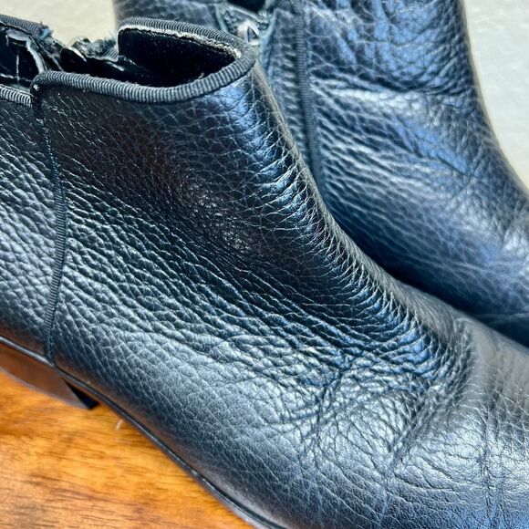 Sam Edelman Petty Ankle Booties black stacked heel round toe side zip size 7.5M - Picture 10 of 16